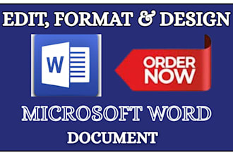 do  formatting edit and design for microsoft word document