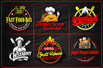design pizza, burger, food, food truck, BBQ and restaurant logo