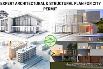 draw site plans, structural drawings for buildings permit, city permit in 24hr
