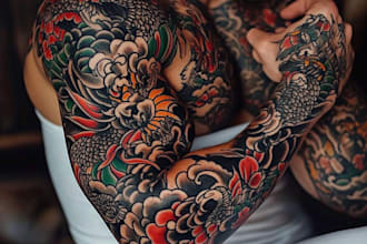create unique custom tattoo any tattoo design, tattoo artist
