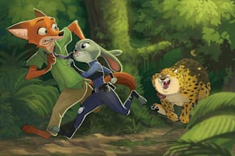 draw funny animal cartoon sketch of your idea