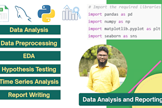 do data analysis and reporting using python, excel, and sql