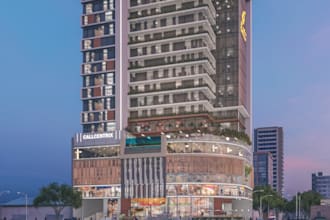 high rise condominium commercial mixed building design,skyline exterior render