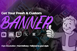 design custom banners for youtube, discord and twitter