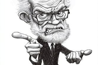 drawing a political or satirical cartoon