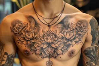 hand draw a full sleeve tattoo design unique modern