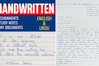 handwrite any documents, assignments or study notes