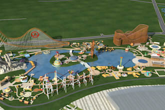 do 3d cgi, theme park, water park, funfair, amusement, resort park design