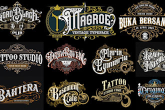 do custom typography hand drawn lettering vintage retro logo tattoo barber shop