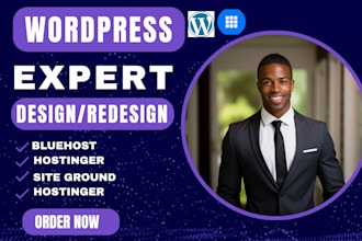 build wordpress website on bluehost, hostinger, godaddy, and siteground