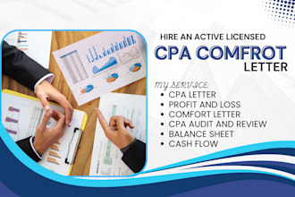 audit financial statement US CPA provide comfort letter mortgage letter as CPA