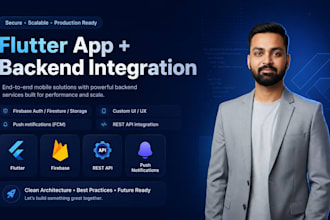 develop flutter app with firebase and API integration