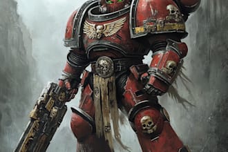 do your favorite warhammer 40k character art illustration