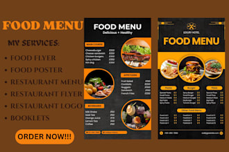 design food flyer, food brochure, poster, restaurant flyer, restaurant menu