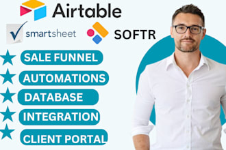 setup airtable automation softr webapp client portal and database