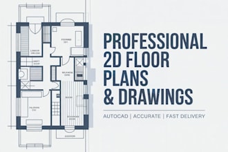 draft professional 2d architectural drawings and floor plans