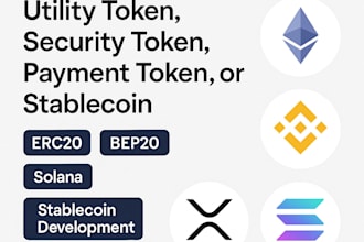develop and deploy utility token security token payment token or stablecoin