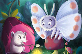 whimsical children story book illustration
