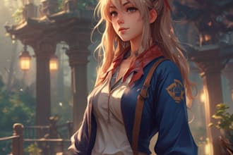draw anime character sheet for you