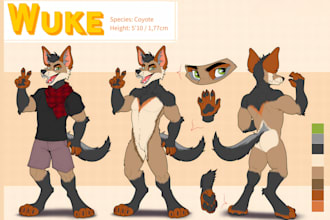 draw furry reference sheet furry art oc fursona nsfw