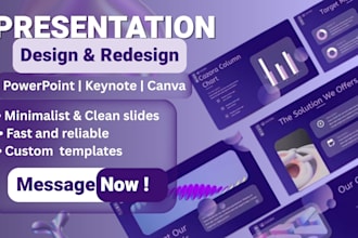 design and redesign powerpoint presentation and google slides