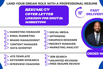 write a digital marketing resume for SEO, ads, email, and social media roles
