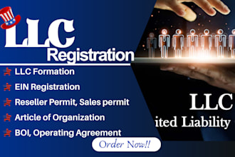 get ein, do US llc registration, boi report, reseller permit, dissolve llc