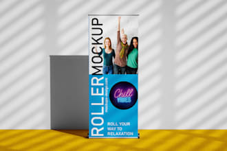design an attractive roll up banner or billboard design