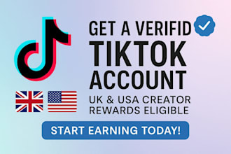 create verified tiktok account UK USA germany ready for creator fund