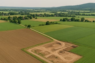 technique drone aerial image, landscape surveying, photogrammetry elevation