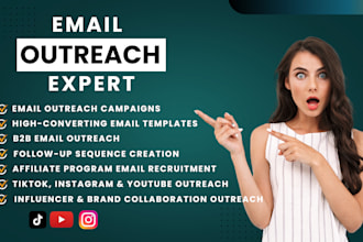 do the best email outreach to tiktok, instagram, influencers to grow your brand
