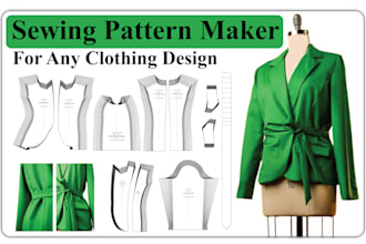 create custom sewing patterns for any clothing design and tech packs
