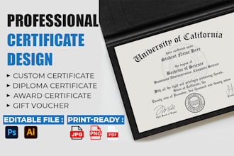 do professional certificate design or diploma certificate