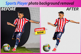 sports player photo background remove professionally with express delivery