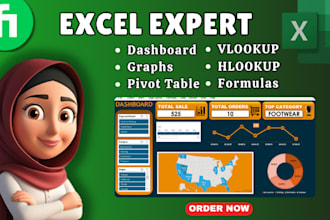create excel dashboard, charts, pivot tables and graphs
