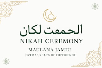 conduct a beautiful islamic nikah ceremony with wali, witnesses, and certificate