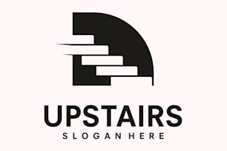 design an unique upstairs logo bonus free editable file