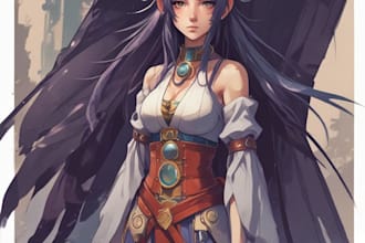 draw an anime character illustration for commercial use