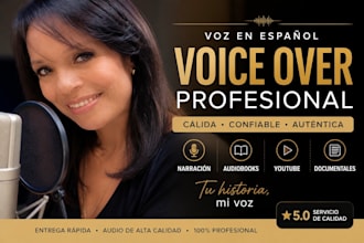 record a professional spanish voice over narration