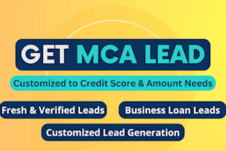 provide fresh and targeted mca leads, business loan leads