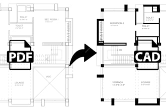 do 2d cad drafting from sketch, pdfs or image