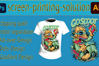 do color separation screen printing design for clothing apparel mug