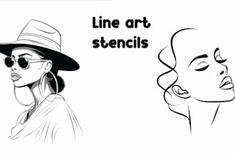 design  silhouette, stencil and line art