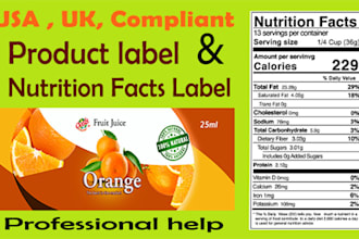 create compliant product label with nutrition facts