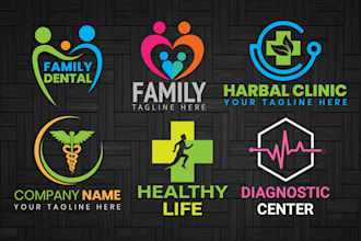 do medical dental health healthcare hospital clinic nutrition logo design