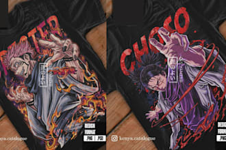 create custom anime tshirt design cartoon tshirt design anime streetwear design