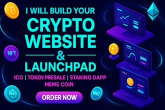 create crypto ico token presale meme coin staking dapp and nft launchpad web