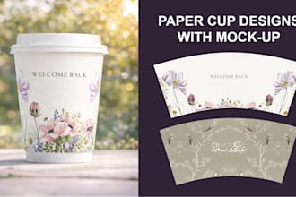 craft paper cup, coffee packaging, tumbler and ice cream cup