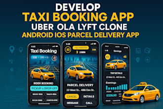 develop taxi booking app ola uber lyft clone android ios parcel delivery app