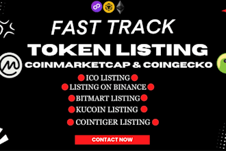 fast track your token listing coin listing on top exchange platforms cmc  cg bn